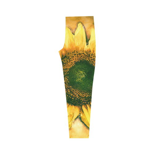 Painting Sunflower - Life is in full bloom Capri Legging (Model L02)