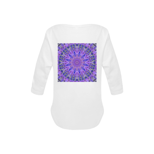 Abstract Plum Ice Crystal Palace Lattice Lace Baby Powder Organic Long Sleeve One Piece (Model T27)