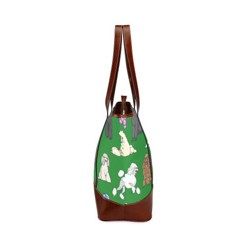 poodles hunter green Tote Handbag (Model 1642)