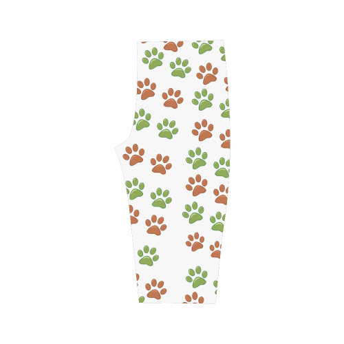 Camo Paw Prints Hestia Cropped Leggings (Model L03)