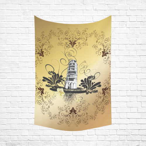 The leaning tower of Pisa Cotton Linen Wall Tapestry 60"x 90"