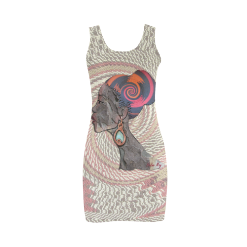 african woman on basket Medea Vest Dress (Model D06)