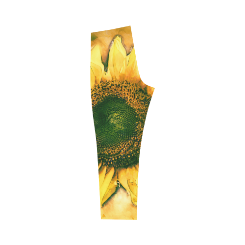 Painting Sunflower - Life is in full bloom Capri Legging (Model L02)