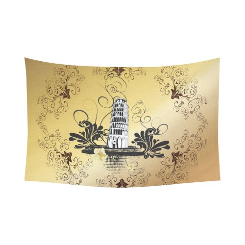 The leaning tower of Pisa Cotton Linen Wall Tapestry 90"x 60"