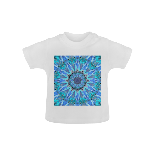 Sapphire Ice Flame, Cyan Blue Crystal Wheel Baby Classic T-Shirt (Model T30)