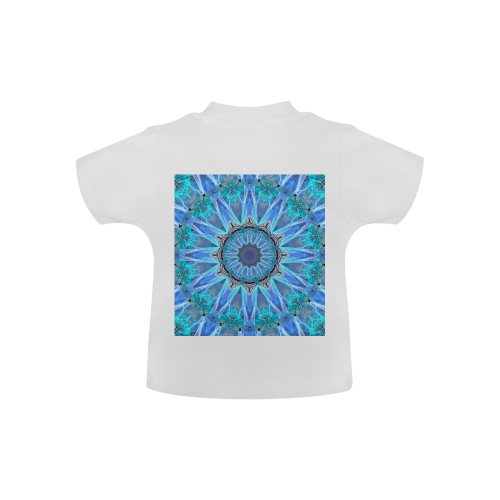 Sapphire Ice Flame, Cyan Blue Crystal Wheel Baby Classic T-Shirt (Model T30)