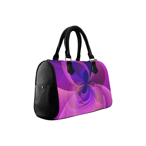 Abstract Infinity in Purple and Blue Boston Handbag (Model 1621)