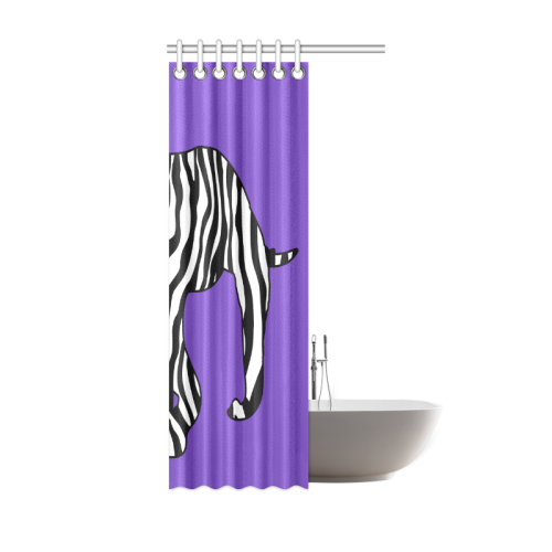 ZEBRAPHANT Elephant with Zebra Stripes black white Shower Curtain 36"x72"