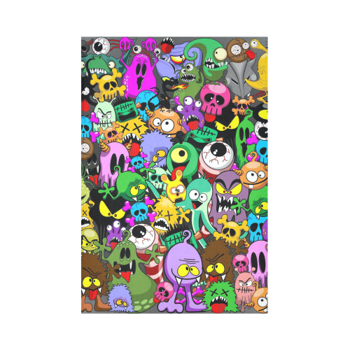 Monsters Doodles Characters Saga Cotton Linen Wall Tapestry 60"x 90"