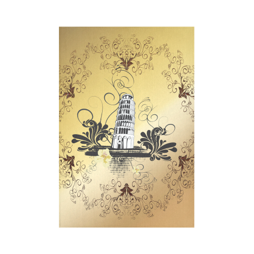 The leaning tower of Pisa Cotton Linen Wall Tapestry 60"x 90"