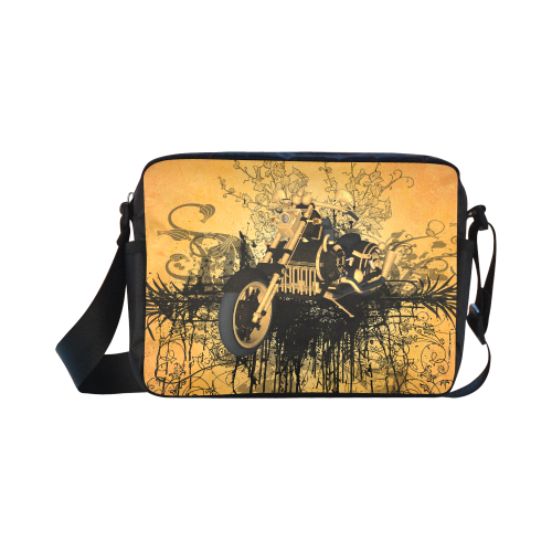 Steampunk, awesome motorcycle with floral elements Classic Cross-body Nylon Bags (Model 1632)