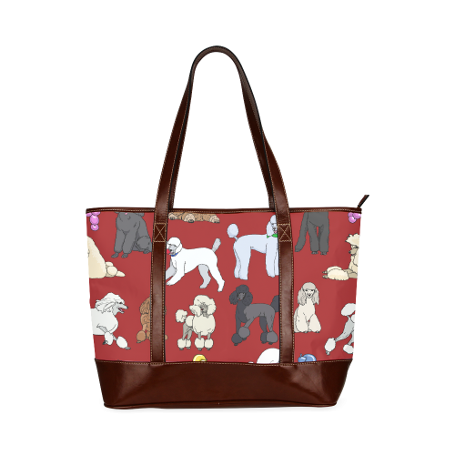 poodles red Tote Handbag (Model 1642)