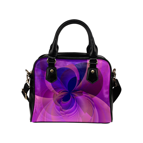 Abstract Infinity in Blue and Purple Shoulder Handbag (Model 1634)