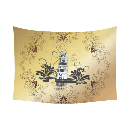 The leaning tower of Pisa Cotton Linen Wall Tapestry 80"x 60"