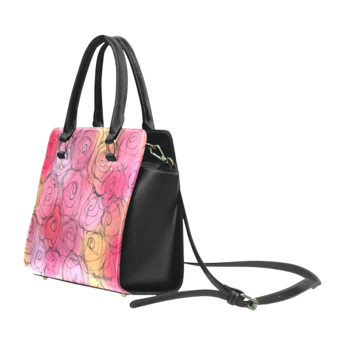 Red Pastel Roses. Inspired by the Magic Island of Gotland. Classic Shoulder Handbag (Model 1653)
