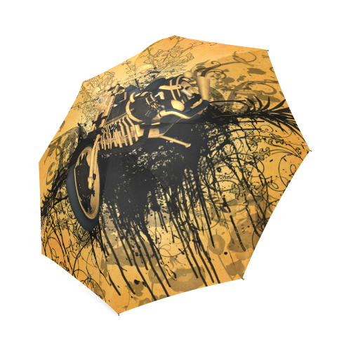 Steampunk, awesome motorcycle with floral elements Foldable Umbrella (Model U01)