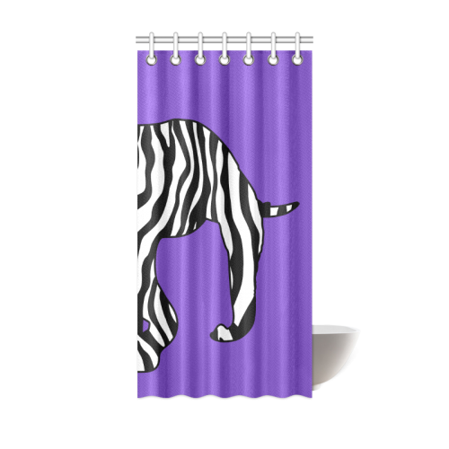 ZEBRAPHANT Elephant with Zebra Stripes black white Shower Curtain 36"x72"