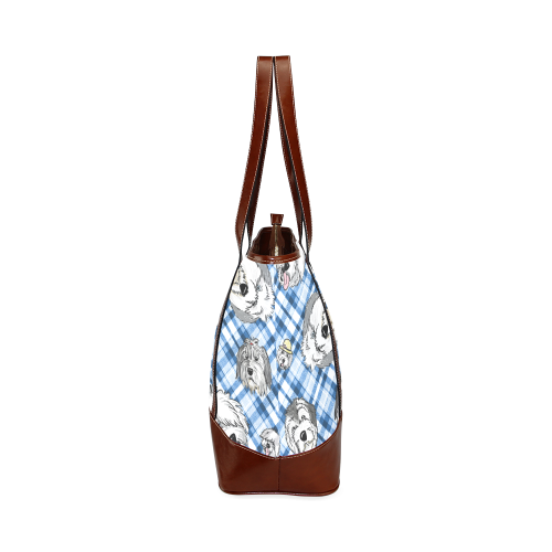 light blue plaid sheepies Tote Handbag (Model 1642)