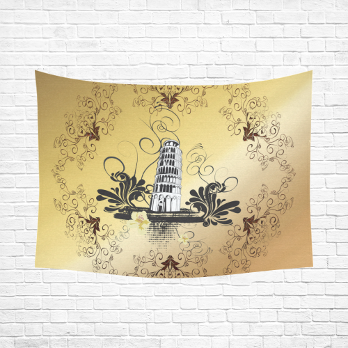 The leaning tower of Pisa Cotton Linen Wall Tapestry 80"x 60"