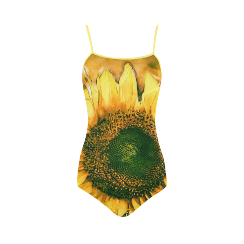 Painting Sunflower - Life is in full bloom Strap Swimsuit ( Model S05)