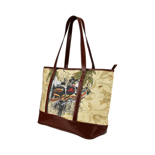 Surfing, surfdesign with surfboard and palm Tote Handbag (Model 1642)