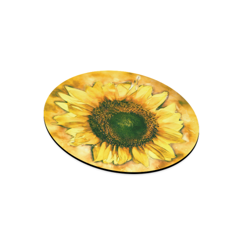 Painting Sunflower - Life is in full bloom Round Mousepad