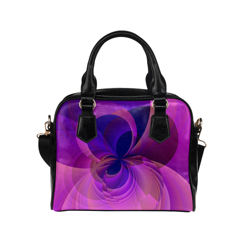 Abstract Infinity in Blue and Purple Shoulder Handbag (Model 1634)