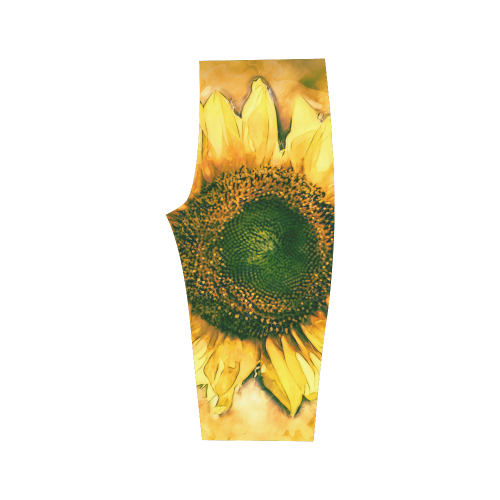 Painting Sunflower - Life is in full bloom Hestia Cropped Leggings (Model L03)