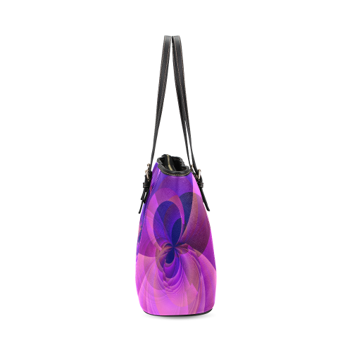 Abstract Infinity in Blue and Purple Leather Tote Bag/Large (Model 1640)