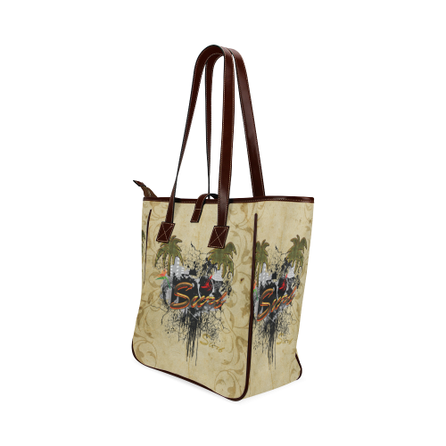 Surfing, surfdesign with surfboard and palm Classic Tote Bag (Model 1644)