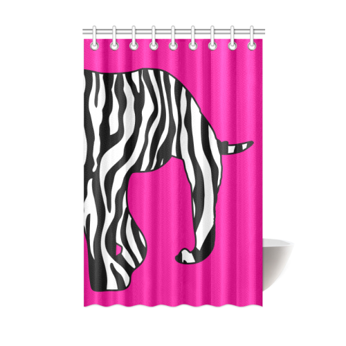 ZEBRAPHANT Elephant with Zebra Stripes black white Shower Curtain 48"x72"