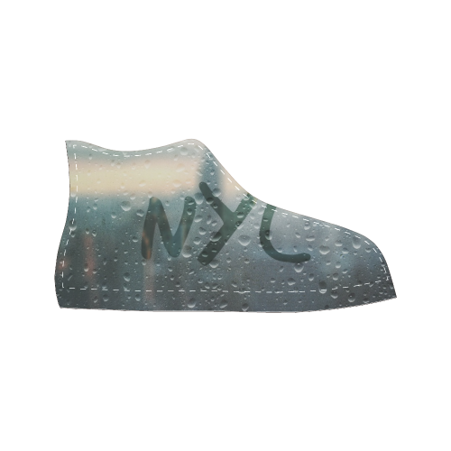 Rainy Day in NYC (black) Women's Classic High Top Canvas Shoes (Model 017)