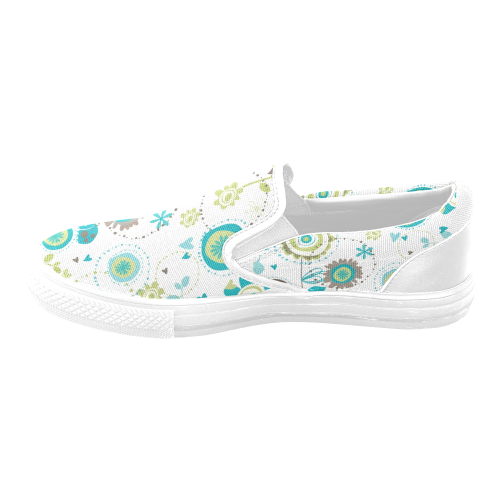 Floral seamless Women's Unusual Slip-on Canvas Shoes (Model 019)