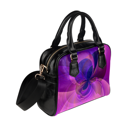 Abstract Infinity in Blue and Purple Shoulder Handbag (Model 1634)