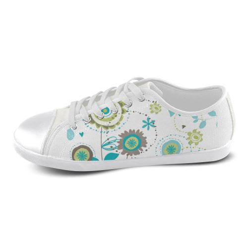 Floral pattern Women's Canvas Shoes (Model 016) ID D409575