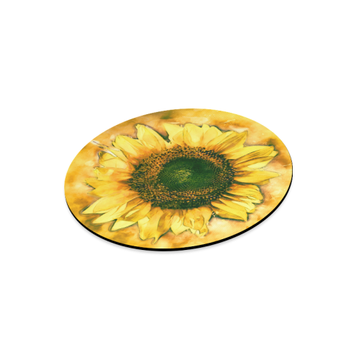 Painting Sunflower - Life is in full bloom Round Mousepad