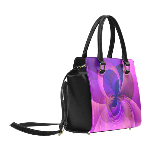 Abstract Infinity in Blue and Purple Classic Shoulder Handbag (Model 1653)