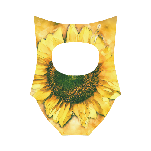 Painting Sunflower - Life is in full bloom Strap Swimsuit ( Model S05)