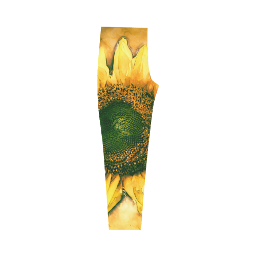 Painting Sunflower - Life is in full bloom Capri Legging (Model L02)