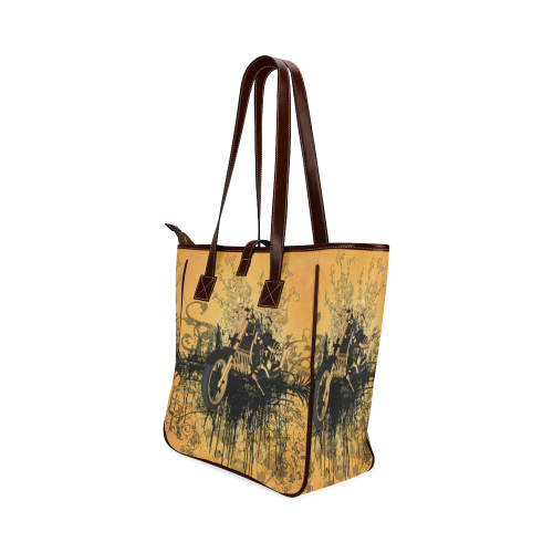 Steampunk, awesome motorcycle with floral elements Classic Tote Bag (Model 1644)