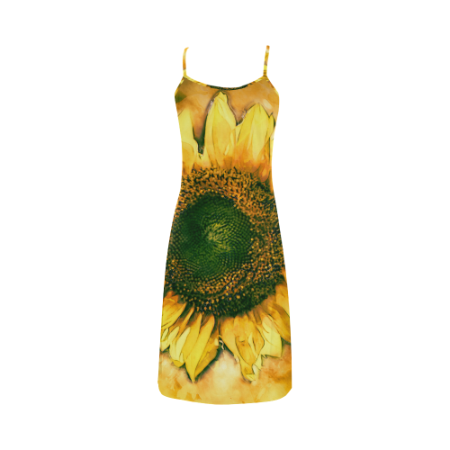 Painting Sunflower - Life is in full bloom Alcestis Slip Dress (Model D05)