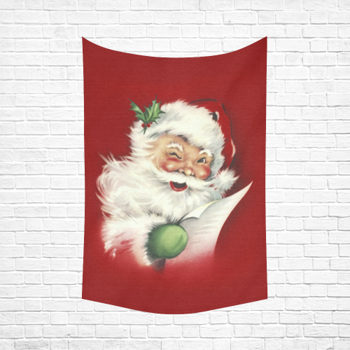 A beautiful vintage santa claus Cotton Linen Wall Tapestry 60"x 90"