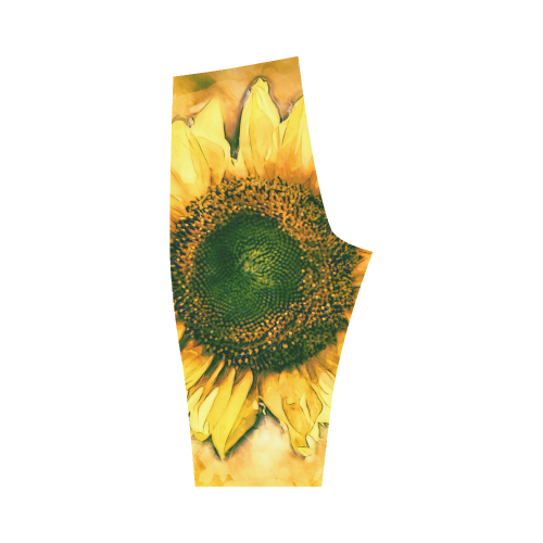 Painting Sunflower - Life is in full bloom Hestia Cropped Leggings (Model L03)
