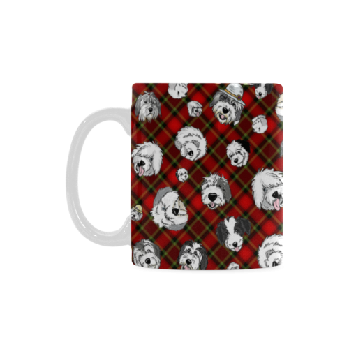 Plaid Sheepies-RED White Mug(11OZ)