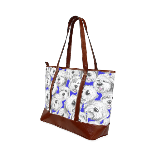 OES heads Blue Tote Handbag (Model 1642)