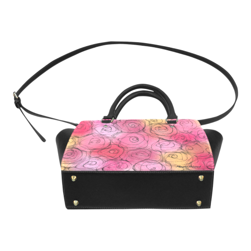 Red Pastel Roses. Inspired by the Magic Island of Gotland. Classic Shoulder Handbag (Model 1653)