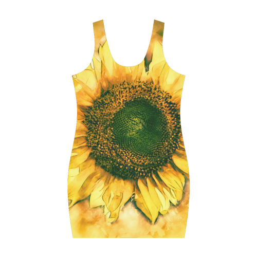 Painting Sunflower - Life is in full bloom Medea Vest Dress (Model D06)
