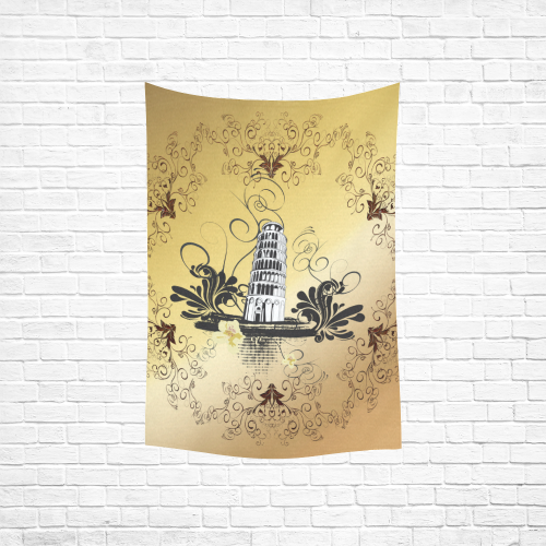 The leaning tower of Pisa Cotton Linen Wall Tapestry 40"x 60"