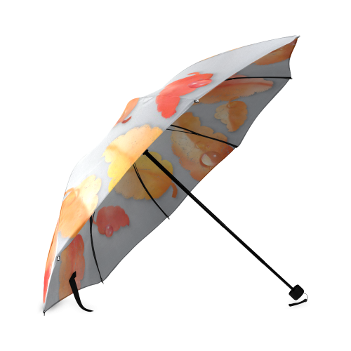 Leaves on gray Foldable Umbrella (Model U01)