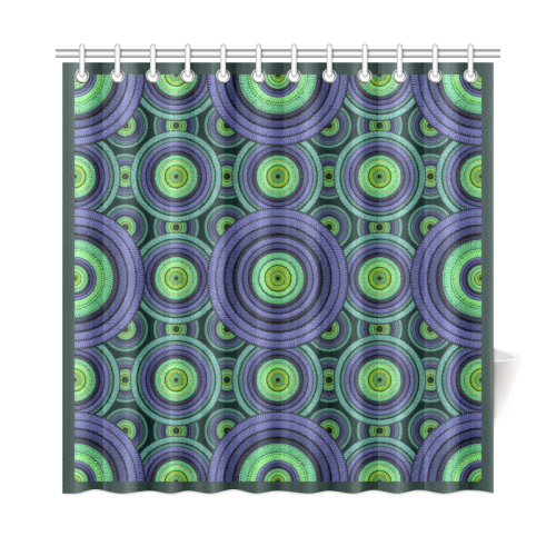 Green and Blue Stitched Shower Curtain 72"x72"